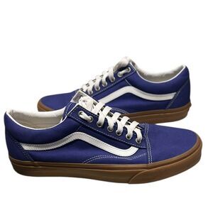 Vans Old Skool Blue White Canvas Gum Sole Skate Shoes Men’s 10.5 / Women’s 12